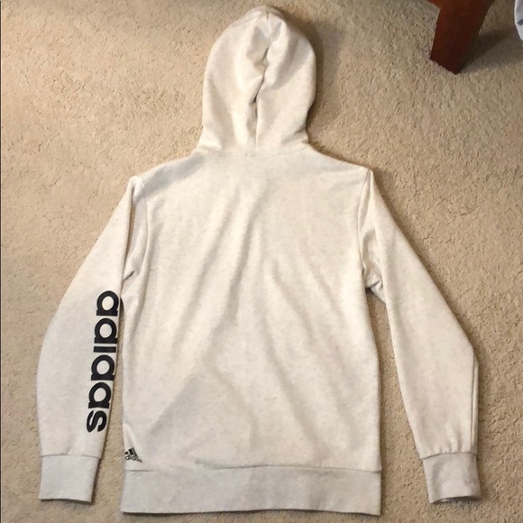 Adidas Essentials Linear Hoodie - White Melange - Picture 3 of 3